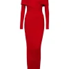 Long Pleated Knit Dress