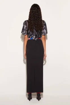 Marmo-Print Long Skirt