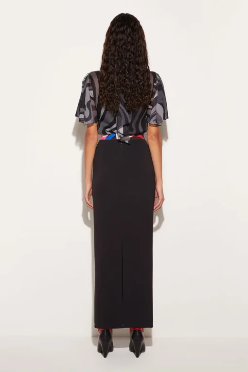 Marmo-Print Long Skirt