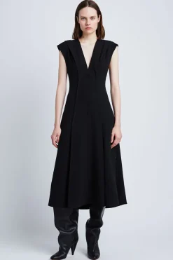 Matte Viscose Crepe Dress
