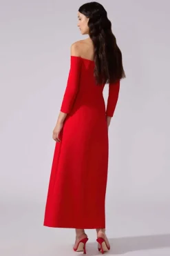 Off-Shoulder Midi Dress