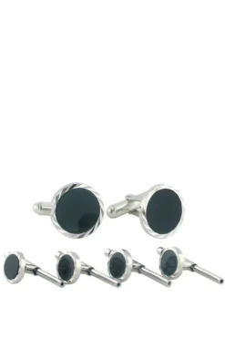 Onyx Diamond Cut Stud Set