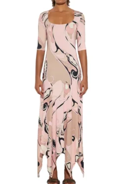 Orchidee Print Long Dress