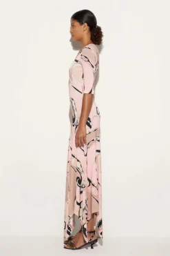 Orchidee Print Long Dress