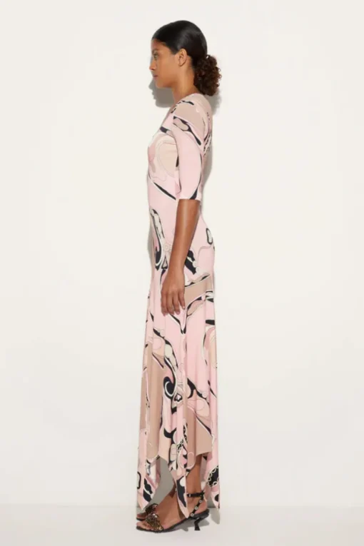 Orchidee Print Long Dress