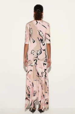 Orchidee Print Long Dress