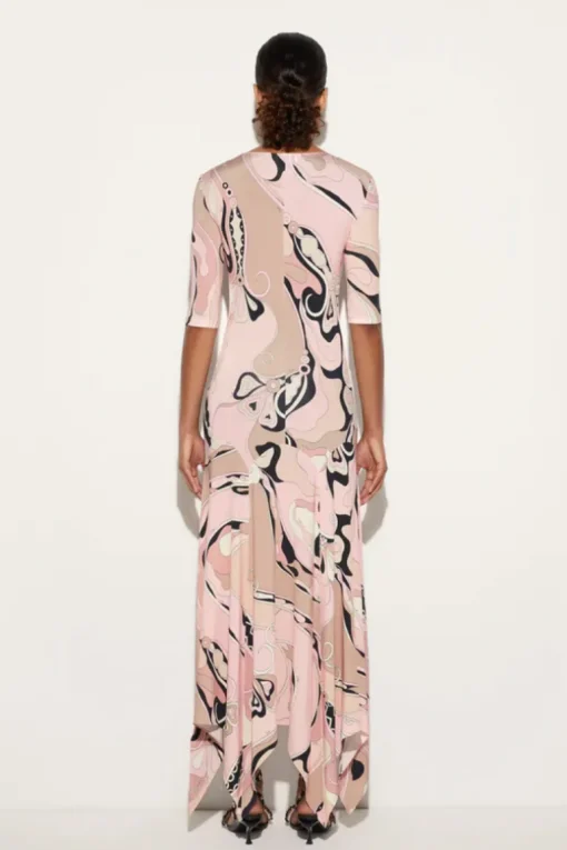 Orchidee Print Long Dress