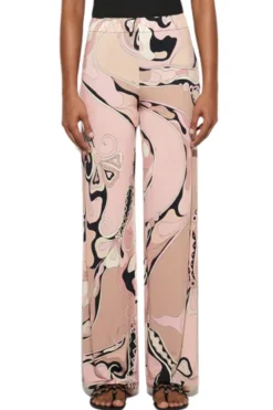 Orchidee Print Straight Pants