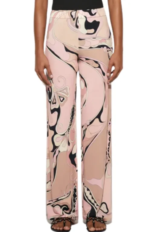 Orchidee Print Straight Pants