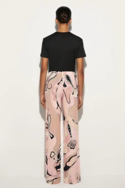Orchidee Print Straight Pants