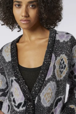 Oversized Sequin Rose Cardigan