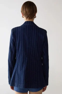 Pin Stripe Denim Blazer