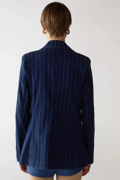 Pin Stripe Denim Blazer