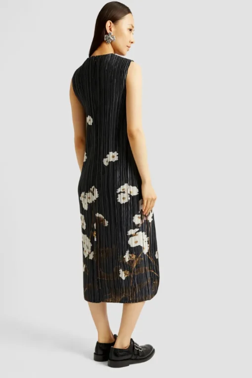 Pleated Sleeveless Dress
