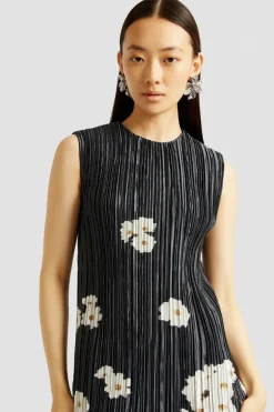 Pleated Sleeveless Dress