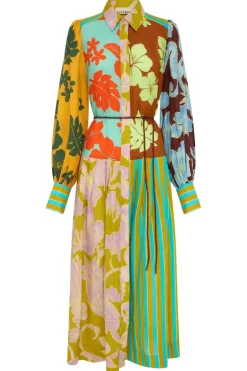 Poppy Spliced Shirtdress