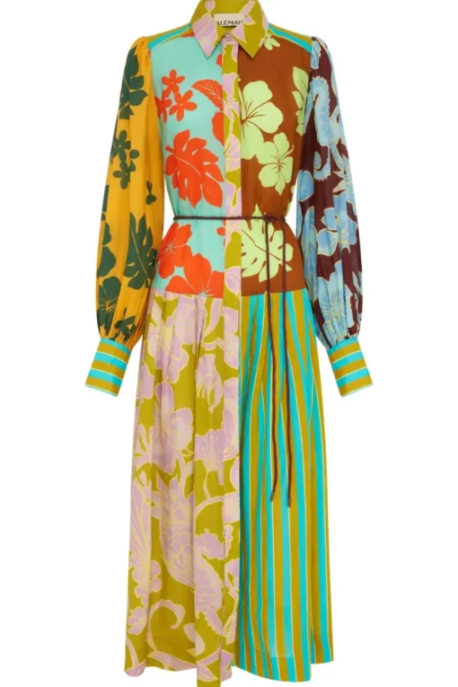 Poppy Spliced Shirtdress