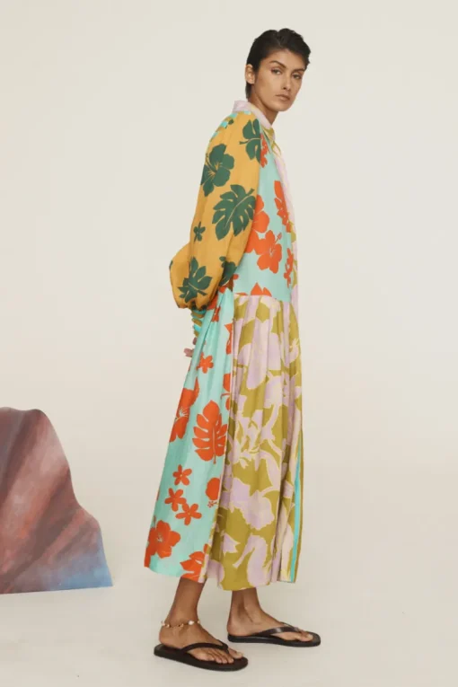 Poppy Spliced Shirtdress