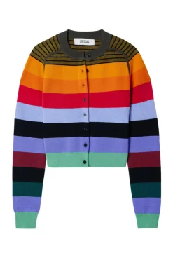 Rainbow Stripe Knit Cardigan