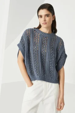 Ribbed Net Sweater