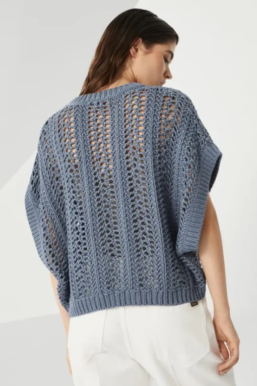 Ribbed Net Sweater