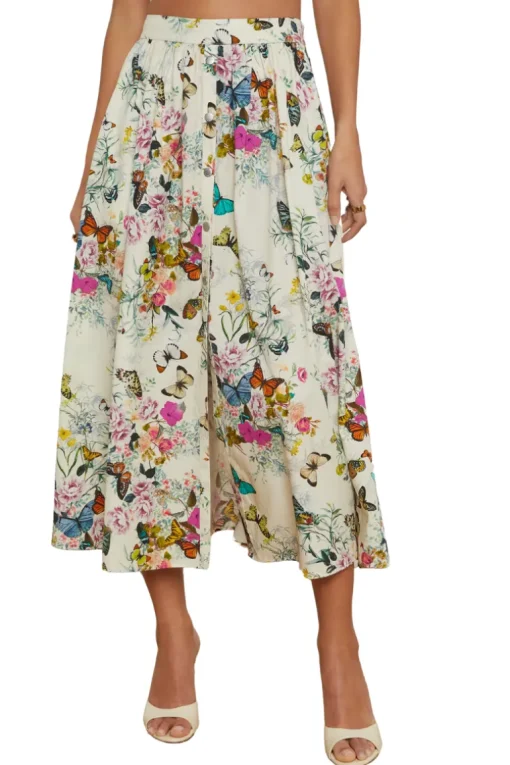 Seina Poplin Midi Skirt