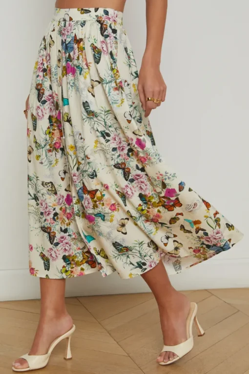 Seina Poplin Midi Skirt