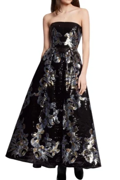 Sequin Embroidered Midi Dress