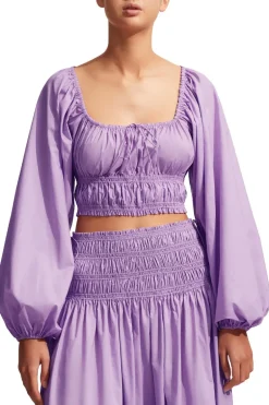 Shirred Decolette Blouse