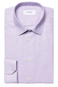 Slim Fit Micro Check Twill Shirt