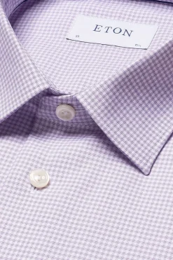 Slim Fit Micro Check Twill Shirt