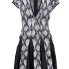 Snakeskin Jacquard Dress