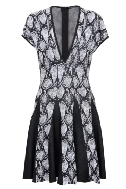 Snakeskin Jacquard Dress
