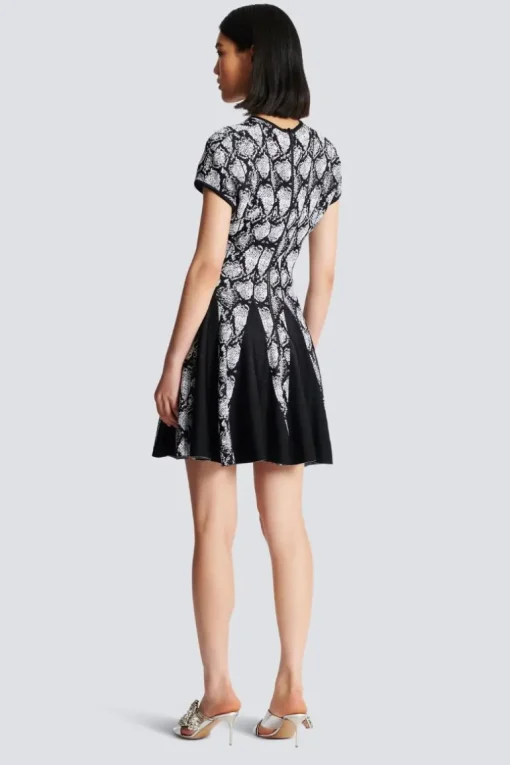 Snakeskin Jacquard Dress