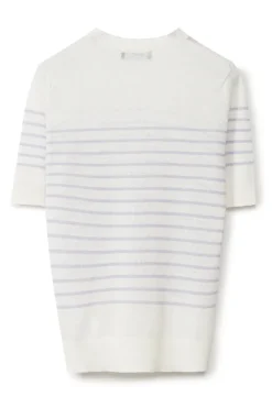 Striped Short Sleeve Sweater