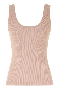 Tallow Metallic Scoop Neck Tank