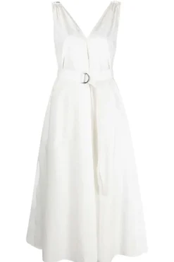 Techno Poplin Belted Dress
