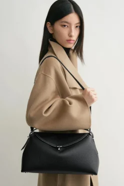 T-Lock Grained-Leather Bag