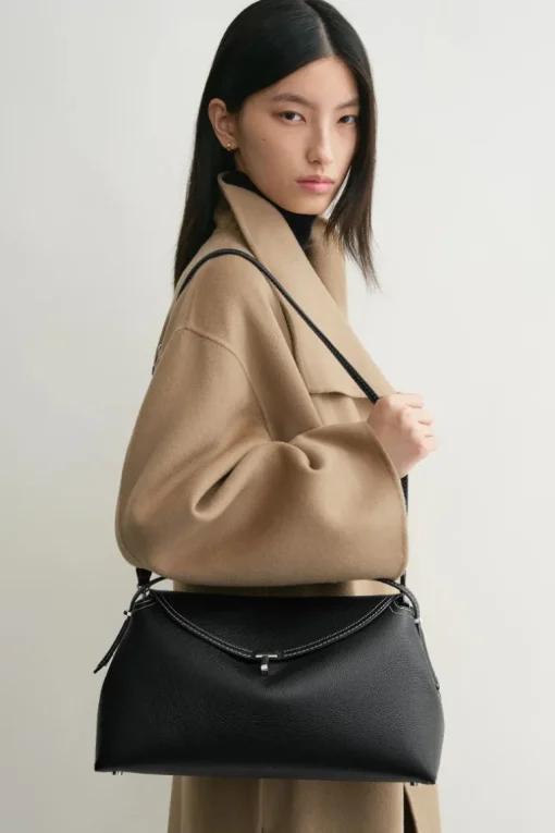 T-Lock Grained-Leather Bag