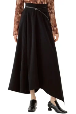 Valma Asymmetric Zip Skirt