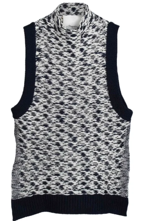 Wool Jacquard Mockneck Top
